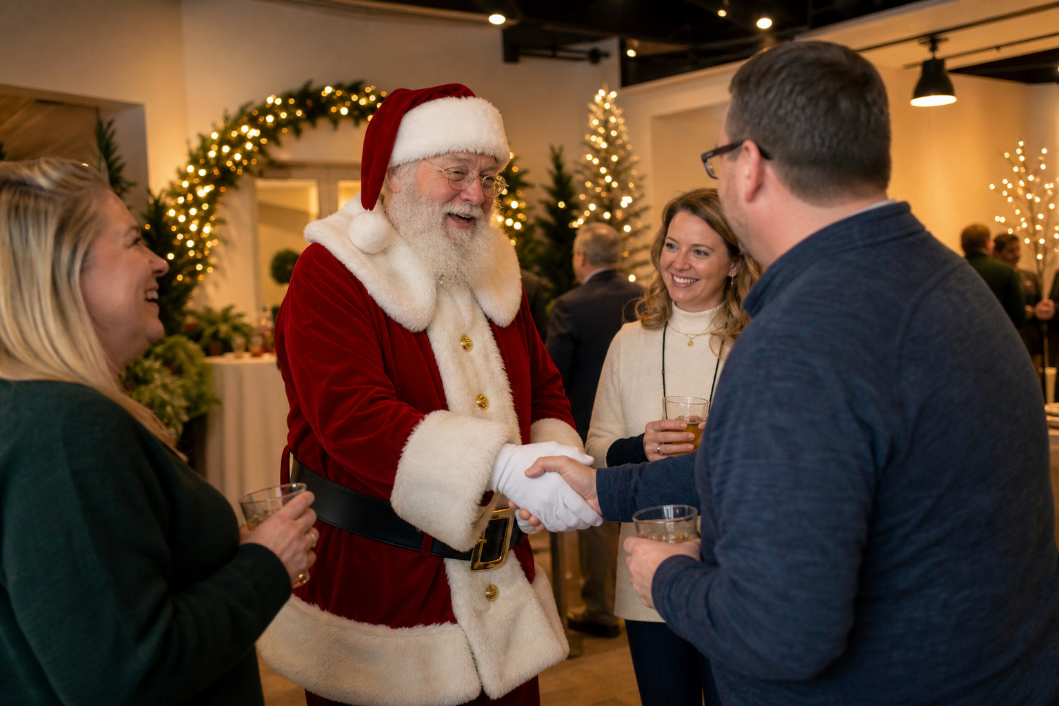 Professional Santa Claus greeting Omaha Nebraska holiday event guests
