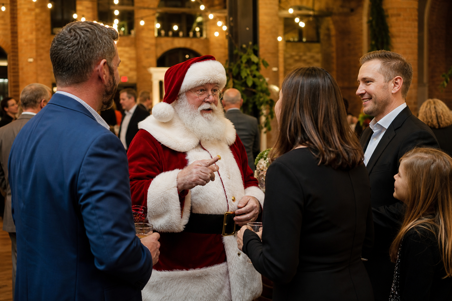 Professional Santa Claus at a Milwaukee Wisconsin company holiday celebration Professional Santa Claus at a Milwaukee Wisconsin company holiday celebration